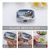 Christmas Winter Happy Scene Pill Case 2 Compartment Medicine Case Portable Pill Container Medicine Travel Pill Organizer Small Pill Box for Pocket Vitamin Organizer Daily Pill Cases view 4