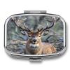 Antlers Pill Case Travel Portable Pocket Pill Box 2 Compartment Medicine Case Large Capacity Daily Pill Cases Vitamin Organizer Medicine Organizer Small Pill Box view 1