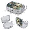 Butterfly Skull Pill Case Travel Portable Pocket Pill Box 2 Compartment Medicine Case Large Capacity Daily Pill Cases Vitamin Organizer Medicine Organizer Small Pill Box view 2