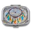 Cherry Dream Catcher Pill Case Travel Portable Pocket Pill Box 2 Compartment Medicine Case Large Capacity Daily Pill Cases Vitamin Organizer Medicine Organizer Small Pill Box view 1