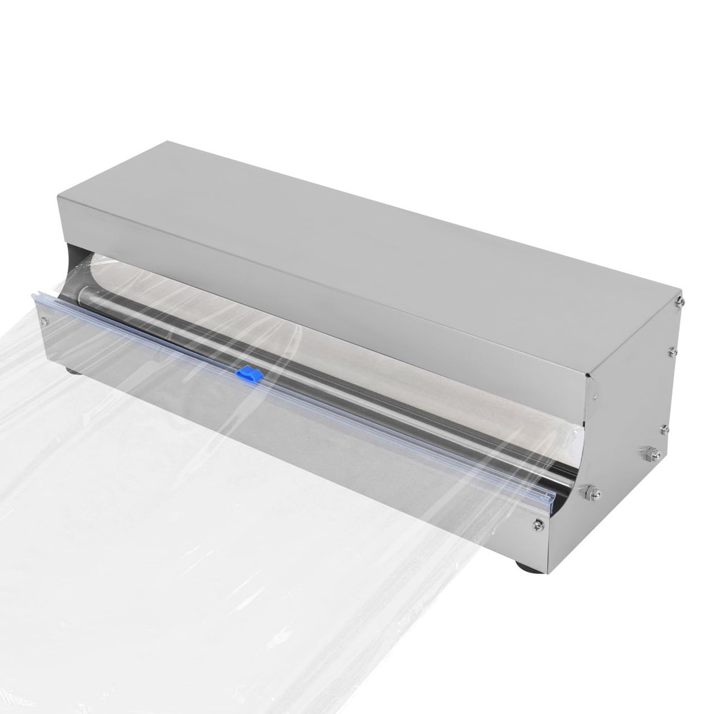 GDIFLS 10-18" Film Wrapping MachineCommercial-Grade Cling Wrap Dispenser w/Safety CutterStainless Steel Food Packaging Tool for Restaurants GroceriesHeavy Duty ABS Frame