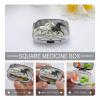 Black and White Horses Running Pill Case Travel Portable Pocket Pill Box 2 Compartment Medicine Case Large Capacity Daily Pill Cases Vitamin Organizer Medicine Organizer Small Pill Box view 4