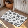 Kycozurz Black Coastal Doormat Bath Mat Quick Dry Non Slip Rug with Rubber Shell Conch Ocean Underwater Water Absorbing Mat for Bathroom Kitchen Front Door Laundry Room 36" x 24" view 1