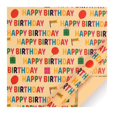 Sicrubious Wrapping Paper Roll Colourful Birthday Wrapping Paper 43300cm, For Parties Rainbow Gradient Pattern(Birthday gift)