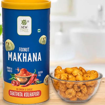 New Tree Foxnut Makhana, Chatpata Kolhapuri Flavor, Popped & Roasted, Gluten Free, No Onion & Garlic