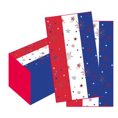 4th of July Napkins, 100Pcs Patriotic Napkins Disposable, Red White and Blue Star Stripe American Flag Paper Hand Towels Fourth of July Napkin for Table Dinner Bathroom Independence Day Party Supplies