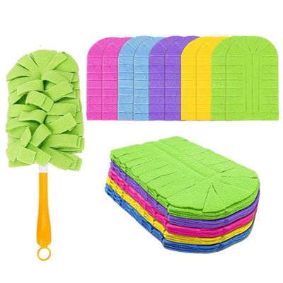 360 Electrostatic Duster Accessories with Duster Handles,High Adsorption Washable Reusable Duster,Multi-Surface Cleaning Duster for Home,Blinds,Car,Pet,Furniture,Fans (10)