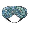 Abstract Mosaic of Pebbles Blue and Green Sleep Mask Eye Mask with Adjustable Strap, Eye Sleep Shade Cover Blocks Light for Women Men Airplane Travel Nap Meditation view 1