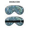 Abstract Mosaic of Pebbles Blue and Green Sleep Mask Eye Mask with Adjustable Strap, Eye Sleep Shade Cover Blocks Light for Women Men Airplane Travel Nap Meditation view 2