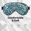 Abstract Mosaic of Pebbles Blue and Green Sleep Mask Eye Mask with Adjustable Strap, Eye Sleep Shade Cover Blocks Light for Women Men Airplane Travel Nap Meditation view 3