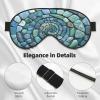 Abstract Mosaic of Pebbles Blue and Green Sleep Mask Eye Mask with Adjustable Strap, Eye Sleep Shade Cover Blocks Light for Women Men Airplane Travel Nap Meditation view 4
