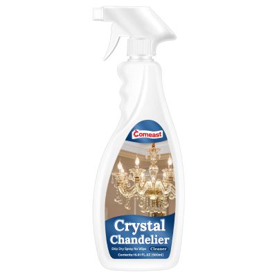 Crystal Chandelier Cleaner Spray, Easy Spray & Drip Dry Formula for Crystal, Glass & Metal Fixtures, Streak-Free Shine for Chandeliers, Ceiling Lights & Hanging Lighting, High Ceiling Cleaner 16.91 oz