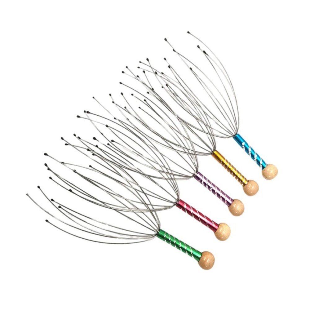 SHAOMABA 5-Claw Beaded Scalp Massager, Polyester Handheld Head Scratcher for Relaxation, Soothes Itchy Scalp & Relieves Tension, Portable Head Massager for Home Office Travel (Colors May Vary)