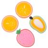 GLSTOY Cartoon Fruit Cleaning Sponges 4pcs Set with Thickened Kitchen Dishcloths, Multi-Function Non-Scratch Sink Scrubber for Oil and Stain Removal, Suitable for Dish and Bowl Cleaning view 1