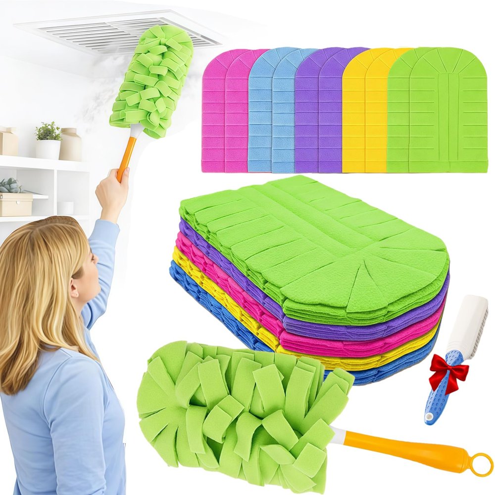 360 Electrostatic Reusable Duster Refills, Reusable Dusters for Cleaning with Standard Handles, High Adsorption Duster, Fits Most Standard Duster Wet Dry Cleaning, for Home Office Car (10pcs)