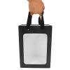 Cabilock 12pcs Black Window Bags with Handles, Large Paper Present Bags for Party Favors, Wedding, and Dessert Wrapping, Handheld Pouch for Giving view 3