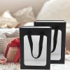 Cabilock 12pcs Black Window Bags with Handles, Large Paper Present Bags for Party Favors, Wedding, and Dessert Wrapping, Handheld Pouch for Giving view 4