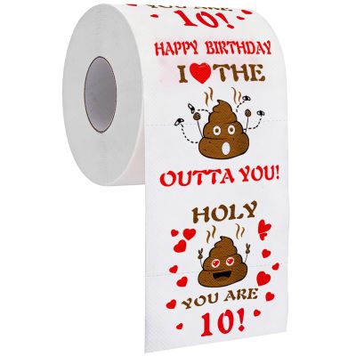 10th Birthday Gifts, Happy Prank Toilet Paper for Boy or Girl, 10th Birthday Decorations for Daughter Son, 10 Year Old Birthday Novelty Gift, Funny Gag Bday Present for Him, Her
