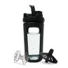 26oz Glass Protein Shaker Bottle, Stainless Steel Mixing Ball & Silicone Sleeve, Odorless, Leak-Proof, BPA-Free, Ideal for Smoothies & Workout Drinks (Graphite Black) view 1