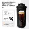 26oz Glass Protein Shaker Bottle, Stainless Steel Mixing Ball & Silicone Sleeve, Odorless, Leak-Proof, BPA-Free, Ideal for Smoothies & Workout Drinks (Graphite Black) view 2