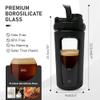 26oz Glass Protein Shaker Bottle, Stainless Steel Mixing Ball & Silicone Sleeve, Odorless, Leak-Proof, BPA-Free, Ideal for Smoothies & Workout Drinks (Graphite Black) view 3