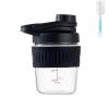 12oz Glass Shaker Bottle for Protein, Small Borosilicate Glass Protein Powder Leak-Proof Shaker Cup Mixes with 304 Blending Ball(12oz,Black) view 1