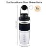 12oz Glass Shaker Bottle for Protein, Small Borosilicate Glass Protein Powder Leak-Proof Shaker Cup Mixes with 304 Blending Ball(12oz,Black) view 3