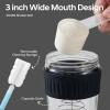 12oz Glass Shaker Bottle for Protein, Small Borosilicate Glass Protein Powder Leak-Proof Shaker Cup Mixes with 304 Blending Ball(12oz,Black) view 4