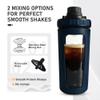 26oz Glass Protein Shaker Bottle, Stainless Steel Mixing Ball & Silicone Sleeve, Odorless, Leak-Proof, BPA-Free, Ideal for Smoothies & Workout Drinks (Steel Blue) view 2
