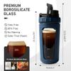 26oz Glass Protein Shaker Bottle, Stainless Steel Mixing Ball & Silicone Sleeve, Odorless, Leak-Proof, BPA-Free, Ideal for Smoothies & Workout Drinks (Steel Blue) view 3