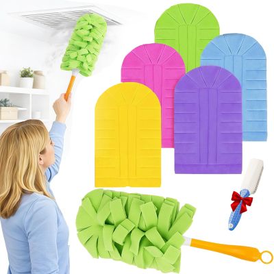 360 Electrostatic Reusable Duster Refills, Reusable Dusters for Cleaning with Standard Handles, High Adsorption Duster, Fits Most Standard Duster Wet Dry Cleaning, for Home Office Car (6pcs)