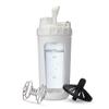 26oz Glass Protein Shaker Bottle, Stainless Steel Mixing Ball & Silicone Sleeve, Odorless, Leak-Proof, BPA-Free, Ideal for Smoothies & Workout Drinks(Frost White) view 1
