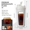 26oz Glass Protein Shaker Bottle, Stainless Steel Mixing Ball & Silicone Sleeve, Odorless, Leak-Proof, BPA-Free, Ideal for Smoothies & Workout Drinks(Frost White) view 3