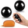 AceOrbit Baoding Balls Set of 2, Chinese Stress Relief Hand Exercise Balls with Leather Pouch, 1.89 Inch Black Obsidian, Finger Exercise and Wrist Strength Training view 1