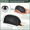 AceOrbit Baoding Balls Set of 2, Chinese Stress Relief Hand Exercise Balls with Leather Pouch, 1.89 Inch Silver Stainless Steel, Finger Exercise and Wrist Strength Training view 3