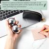 AceOrbit Baoding Balls Set of 2, Chinese Stress Relief Hand Exercise Balls with Leather Pouch, 1.89 Inch Silver Stainless Steel, Finger Exercise and Wrist Strength Training view 4