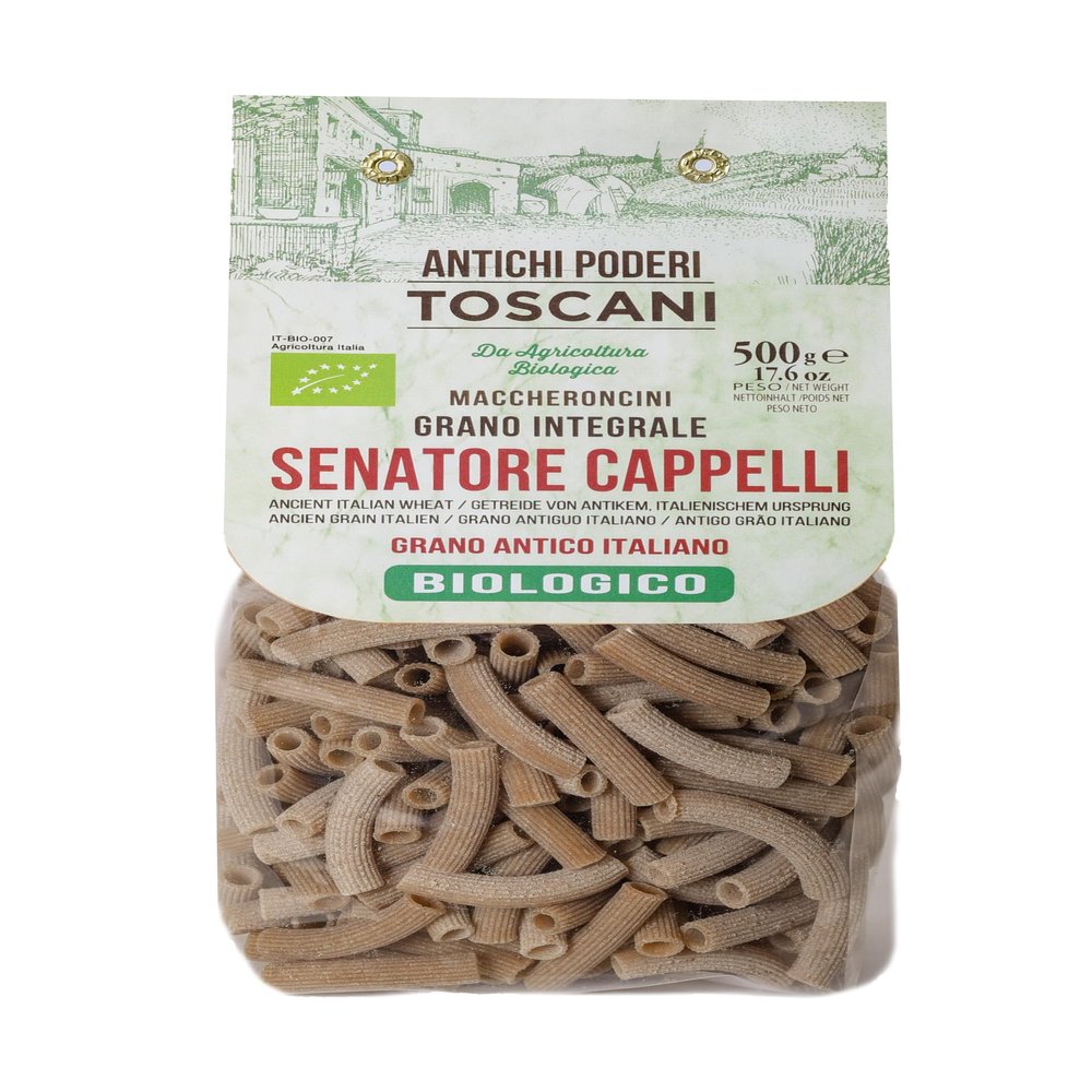 ANTICHI PODERI TOSCANI Handmade Organic Whole Wheat Pasta Maccheroncini Senatore Cappelli 17.6oz