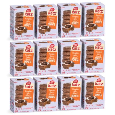 Katz Gluten Free Pumpkin Spice Glazed Donuts.Free of Dairy, Peanuts, Tree Nuts, and Sesame, No Artificial Color 10.5oz (12pk)