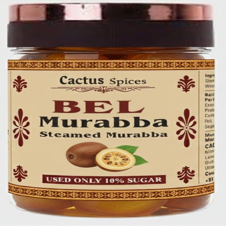 CACTUS SPICES | STEAMED MURABBA | DRY BEL BAEL Murabba | Only 10% Sugar Used | 50-60 Pieces | No Preservative | (BEL)