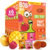 Bob Snail Fruit Roll Ups Mango & Raspberry Flavor Mix, Real Fruit Snacks with No Added Sugar, Vegan & Gluten-Free, Value Pack of 120 Rolls (1200g) view 1