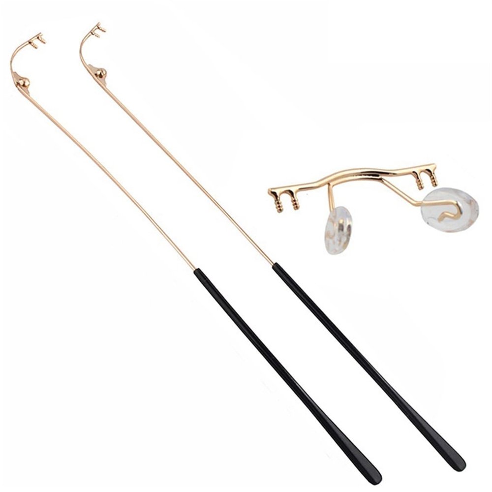 10Pcs Glasses Nose Bridge Glasses Nose Support Arms Frame Metal Frameless Optical Frame Nose Bridge Bracket Glasses Repair Accessories(Gold)