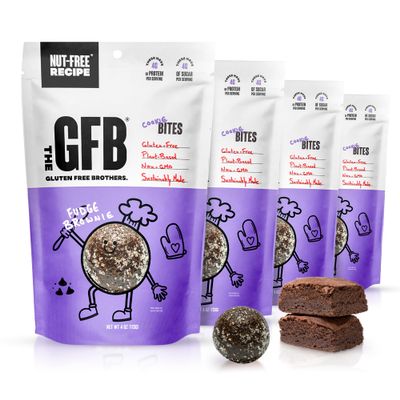The GFB Fudge Brownie Cookie Protein Bites - Allergen Friendly & Nut Free - Gluten Free, Plant Based, Non GMO, Sustainably Made Ridiculously Tasty, Healthy, Protein Energy Balls, 4 oz (4 Count)