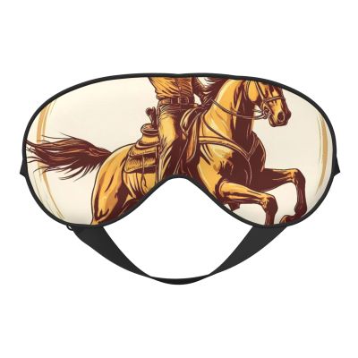 Fuzquwu Vintage Cowboy On A Bronco Horse Pattern Sleep Mask for Side Sleeper Women Men, Eye Mask for Sleeping Light Blocking with Adjustable Elastic Strap for Travel