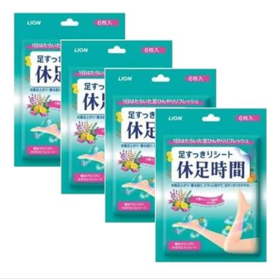 Lion Cooling Foot Patch 6 Sheets x 4 Packs, Relaxing Leg & Foot Cooling Sheets