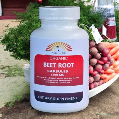 Organic Beet Root Capsules - 60 Count - 1300mg