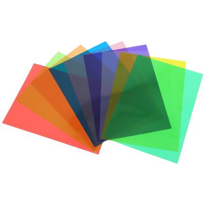 SEWACC 9 Sheets Colored Cellophane Wrap Paper Set, Pvc Craft Wrapping Material for DIY Packaging, Rainbow Colors A3 Size for Arts and Crafts