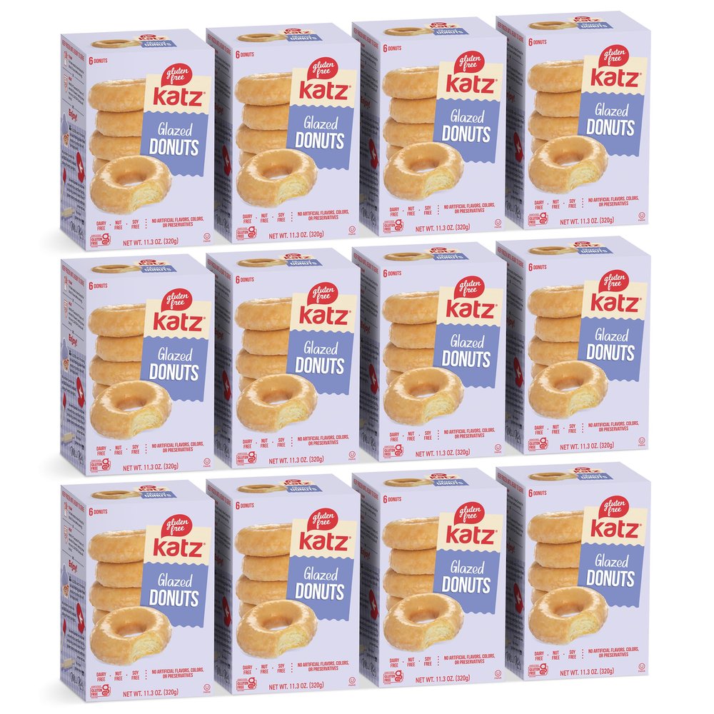 Katz Gluten Free Glazed Donuts. Perfect Snack for Kids Free of Soy, Sesame, Dairy, and Nuts. Kosher 11.3oz (12pk)