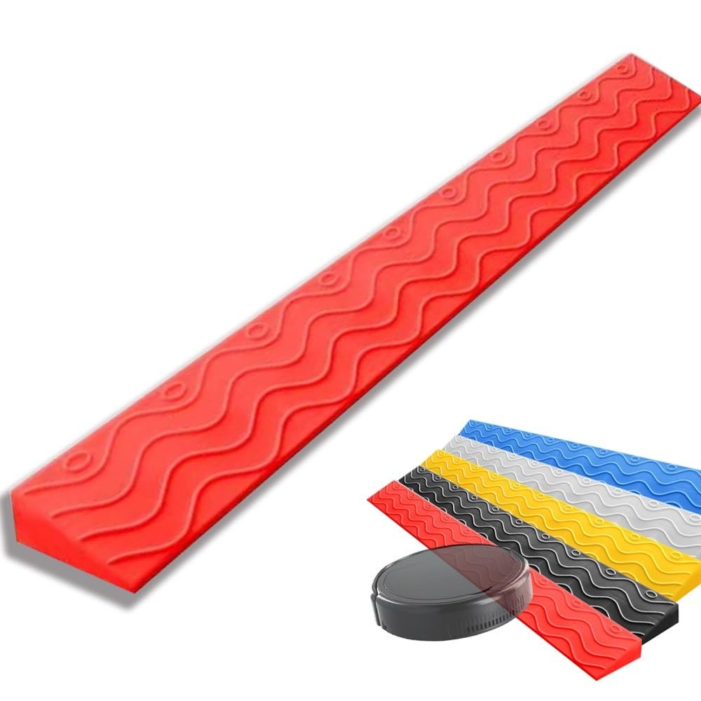 LARAKVEAKV Door Threshold Ramp Plastic Entryway Ramp 3/4" Rise for DoorwaysWheelchairScooterFloor Tile Threshold Transition Ramps Black, Gray, Red, Yellow(Red,1.5" Rise/4cm)
