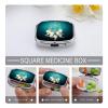White Dream Catcher Feather Pill Box 2 Compartment Small Square Pills Case Portable for Pocket Pill Organizer Travel Metal Pill Holder for Office Home Vitamin Medicine Fish Oil view 4