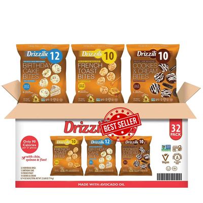Drizliciu's Mini Rice Cakes Variety Pack, 0.74 oz., 32 pk. - Drizzled Lemon Cake Flavored Mini Rice Cakes